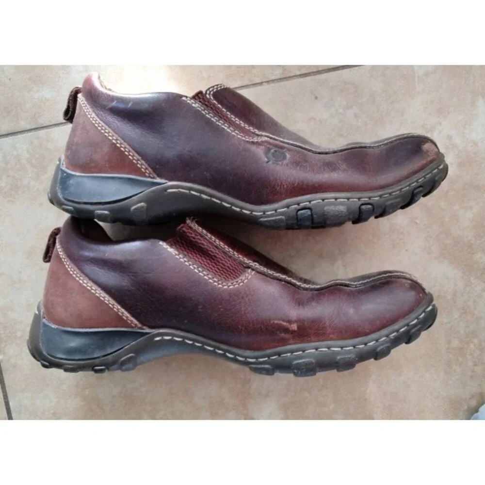 Born Men’s Slip On Casual Brown Leather Upper Shoes Size 7 Eur Size 40